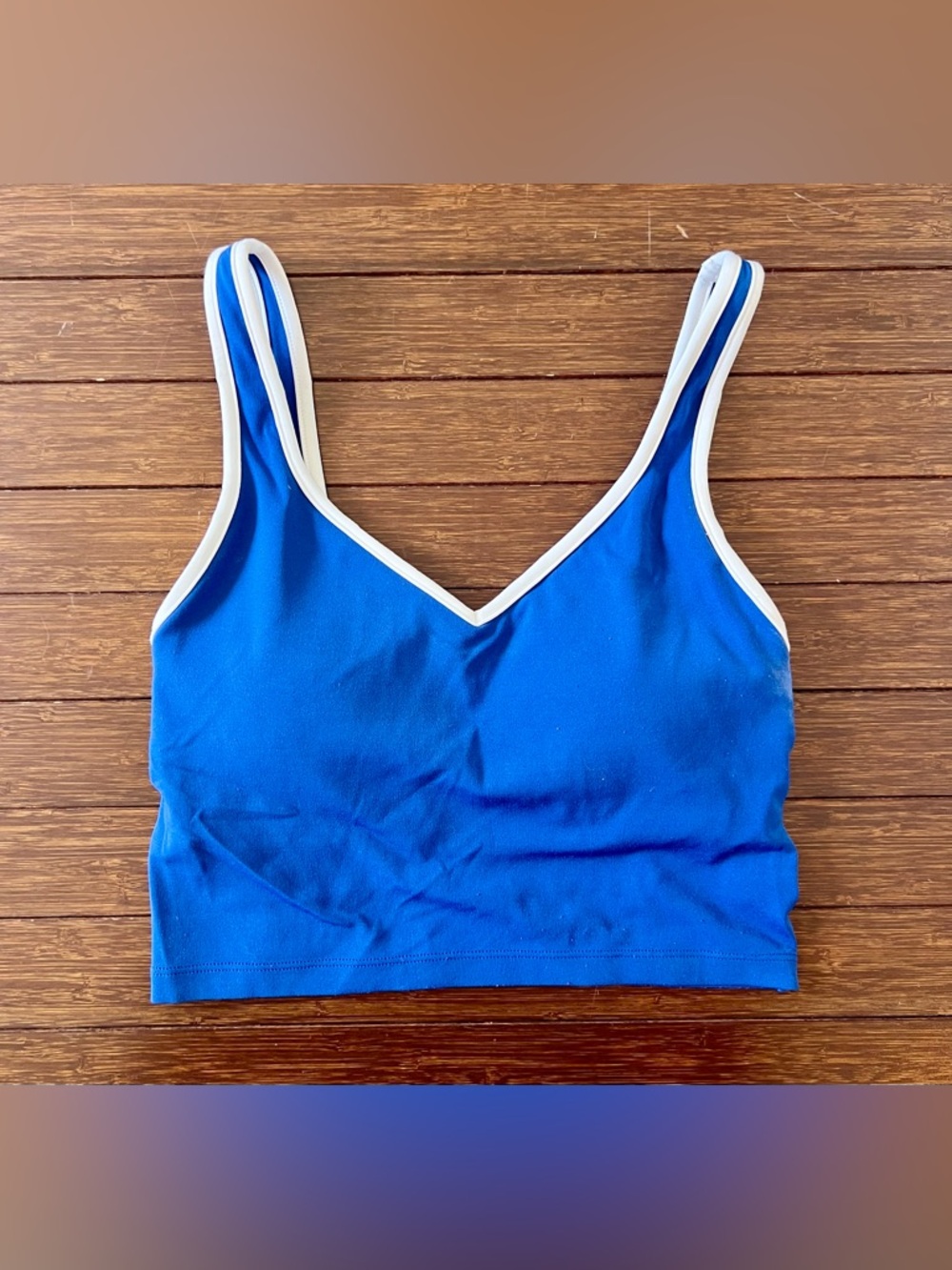 Aerie Offline Real Me sports bra royal blue with white trim size Extra Small XS